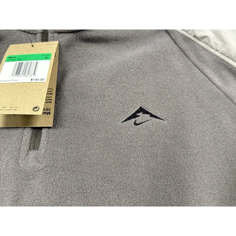 ($150 MSRP) Size XL- Nike Trail Polartec Mens 1/4-Zip Fleece Running FV9962-289